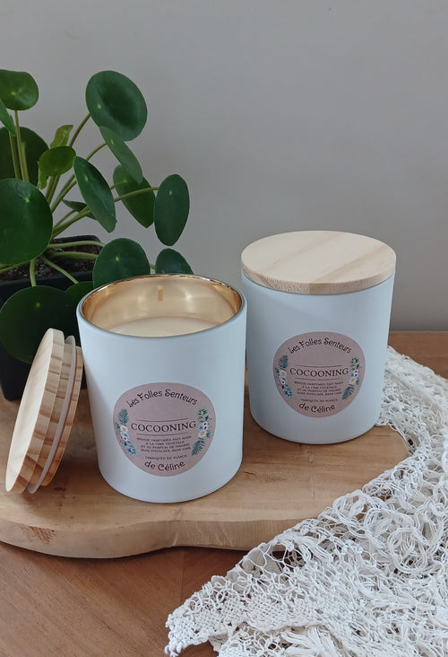 Bougie Cocooning à la cire de colza et aux notes de fleur de coton et de jasmin