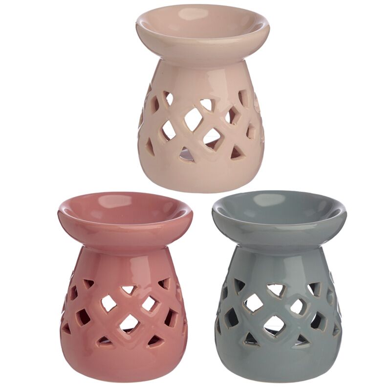brûle-parfum Séléné en 3 coloris : bleu grisé, rose nude, rouge rosé