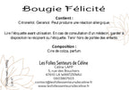 Étiquette CLP bougie Félicité