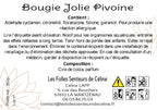 Etiquette CLP bougie Jolie Pivoine