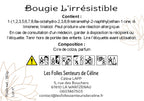 Étiquette CLP bougie L'Irrésistible