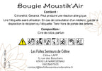 Étiquette CLP bougie Moustik'Air