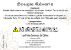Étiquette CLP bougie Rêverie