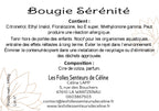 Étiquette CLP bougie Sérénité
