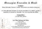 Étiquette CLP bougie Escale à Bali
