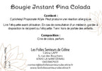 Étiquette CLP bougie Instant Pina Colada