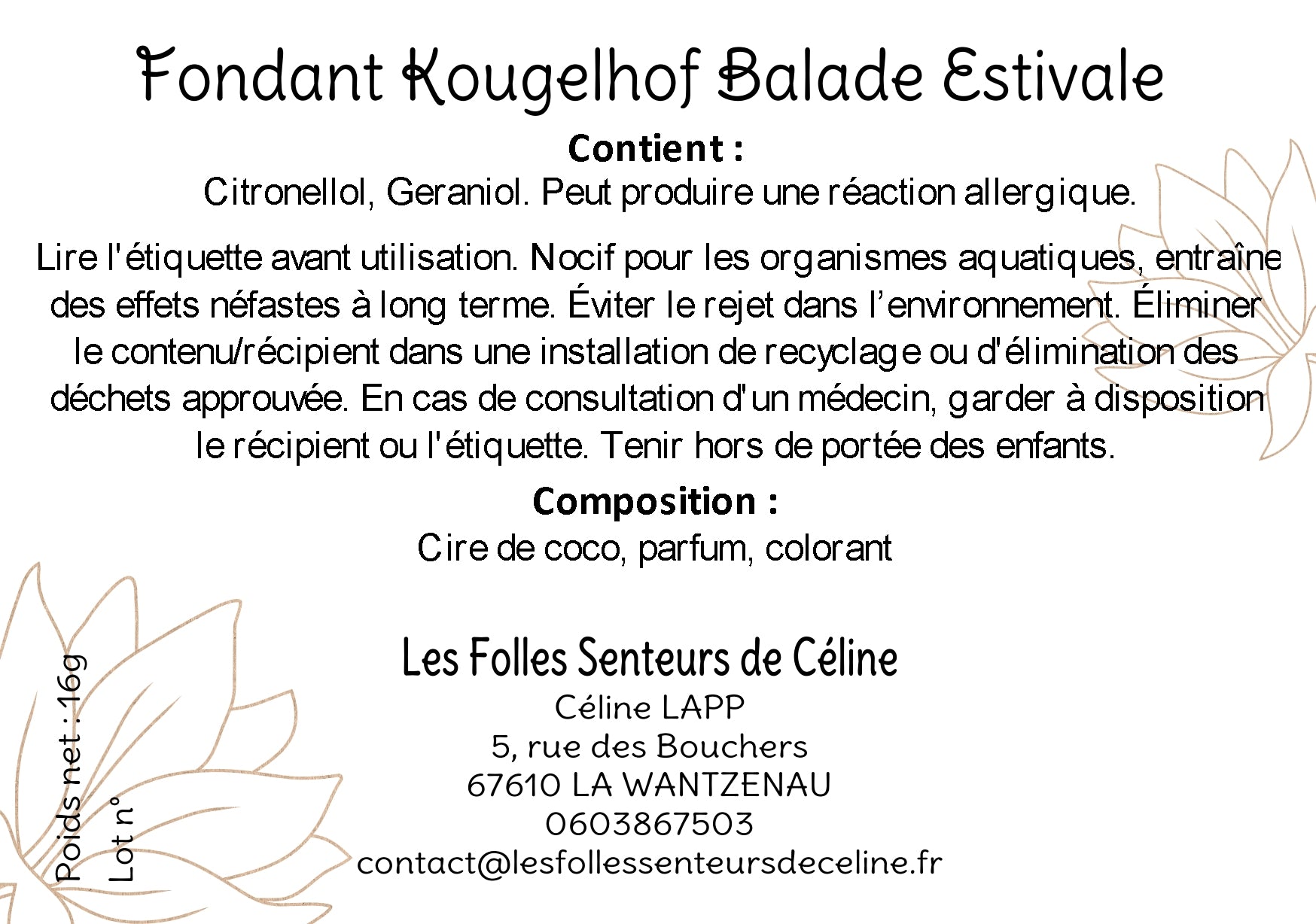 Fondant kougelhof Balade Estivale