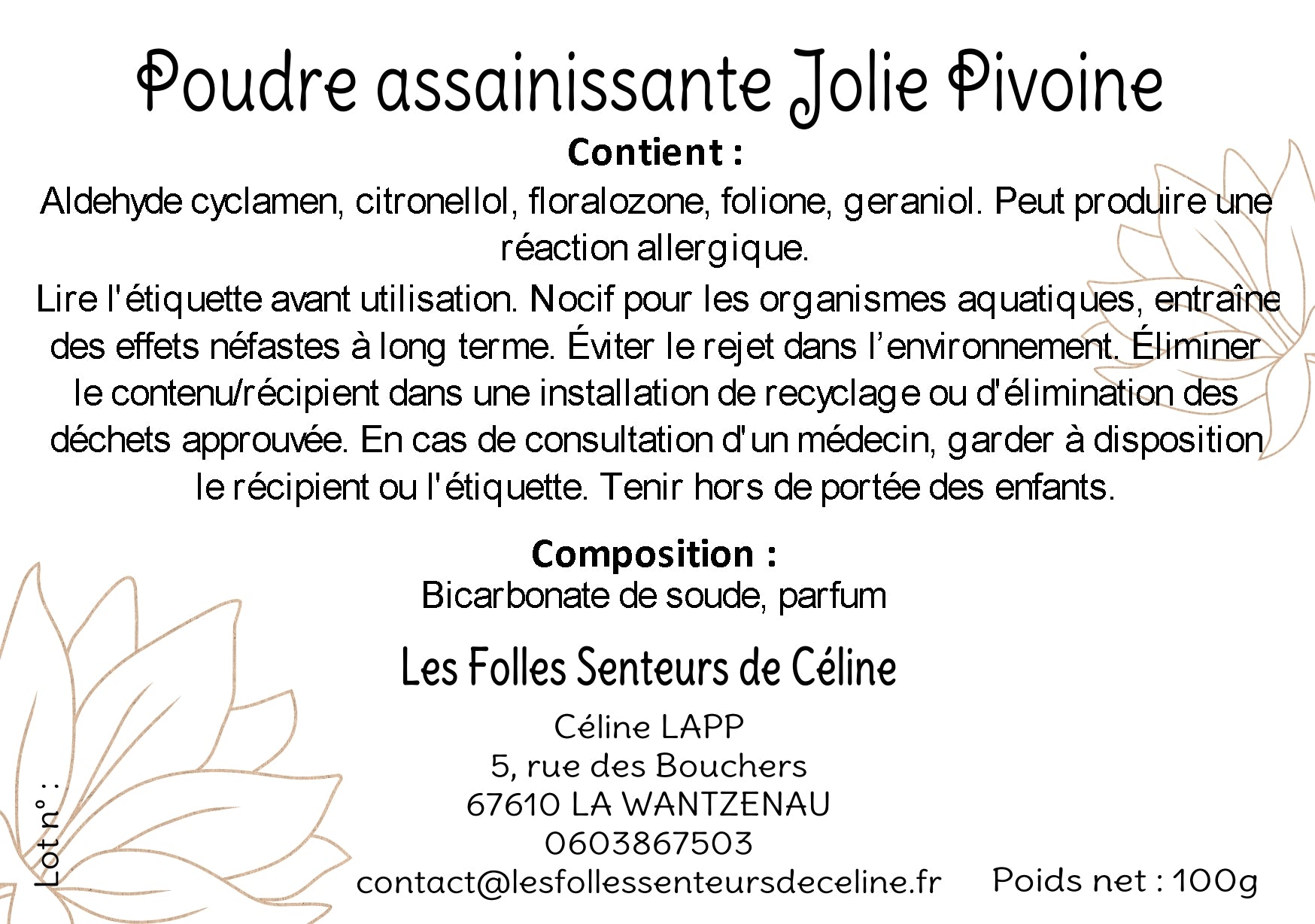Étiquette CLP avec conseils de prudence