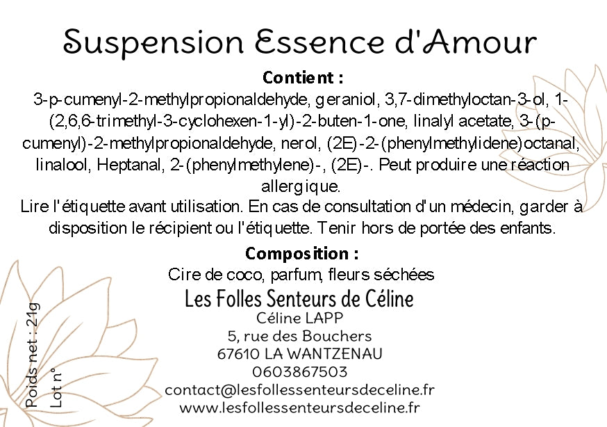 Suspension Essence d'Amour