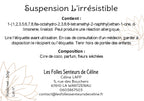 Étiquette CLP suspension L'Irrésistible