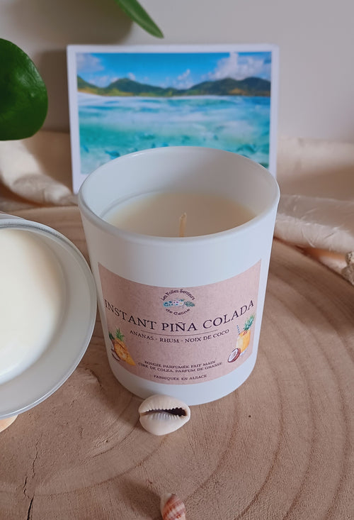 Bougie Instant Pina Colada à la cire de colza et aux notes d'ananas, rhum et coco