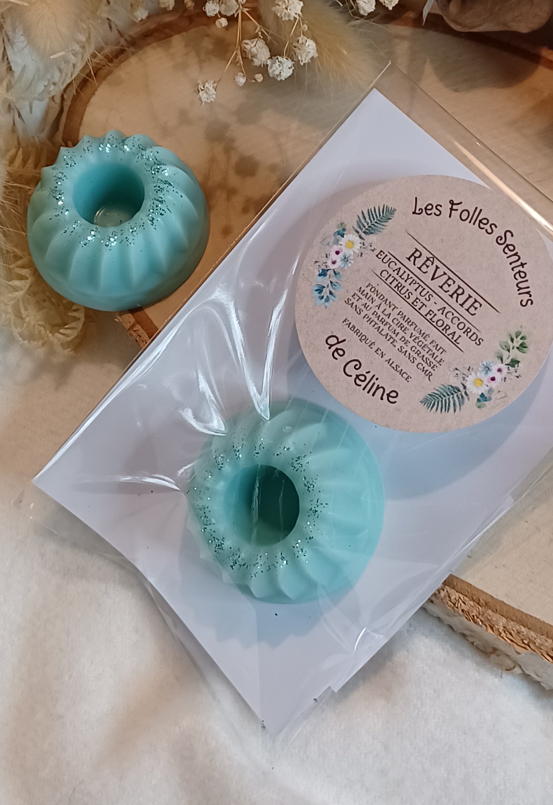 Mini fondant kougelhof à base de cire de coco, parfum Rêverie à l'eucalyptus et aux notes citronnées