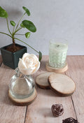 Support pour bougie en bois naturel